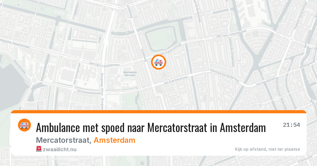 Ambulance met spoed naar Mercatorstraat in Amsterdam — 17 jul 2026