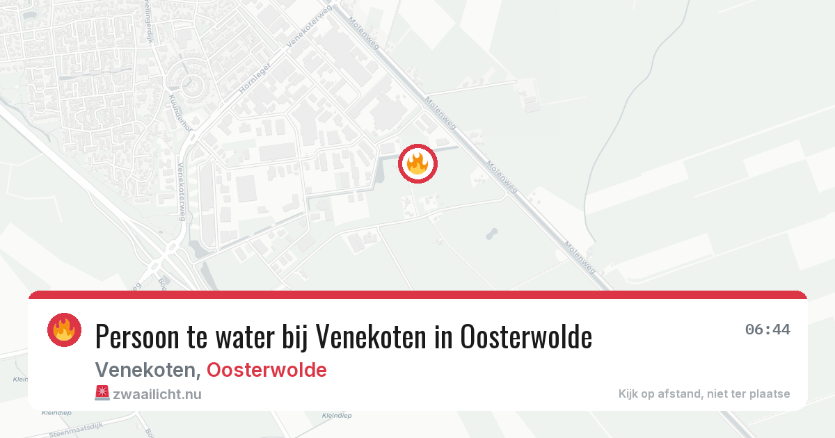 Persoon te water bij Venekoten in Oosterwolde — 10 apr 2026