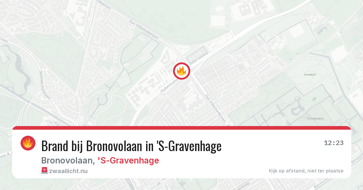 Brand bij Bronovolaan in 'S-Gravenhage — 24 jul 2026