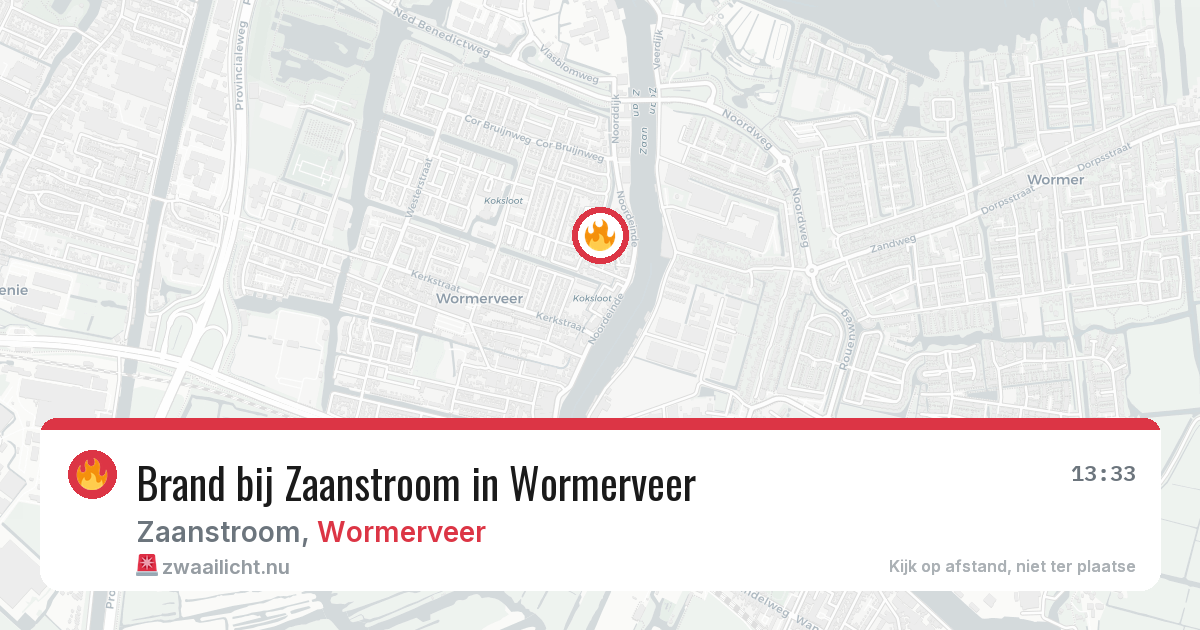 Brand bij Zaanstroom in Wormerveer — 16 mei 2026