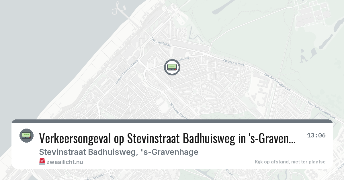 Verkeersongeval op Stevinstraat Badhuisweg in 's-Gravenhage — 9 feb 2026
