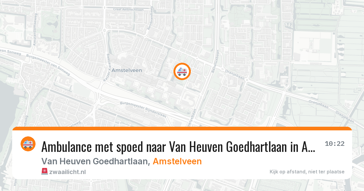 Ambulance met spoed naar Van Heuven Goedhartlaan in Amstelveen — 27 jul 2026