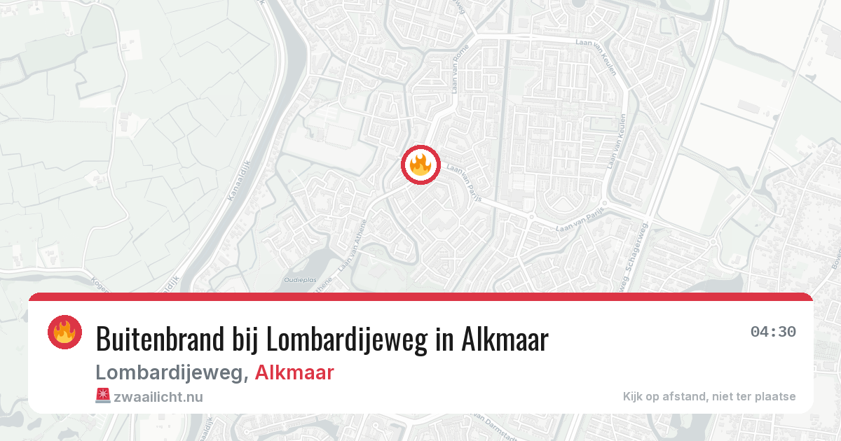 Buitenbrand bij Lombardijeweg in Alkmaar — 17 mei 2026