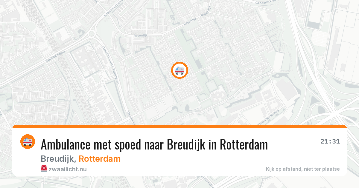 Ambulance met spoed naar Breudijk in Rotterdam — 15 jul 2026