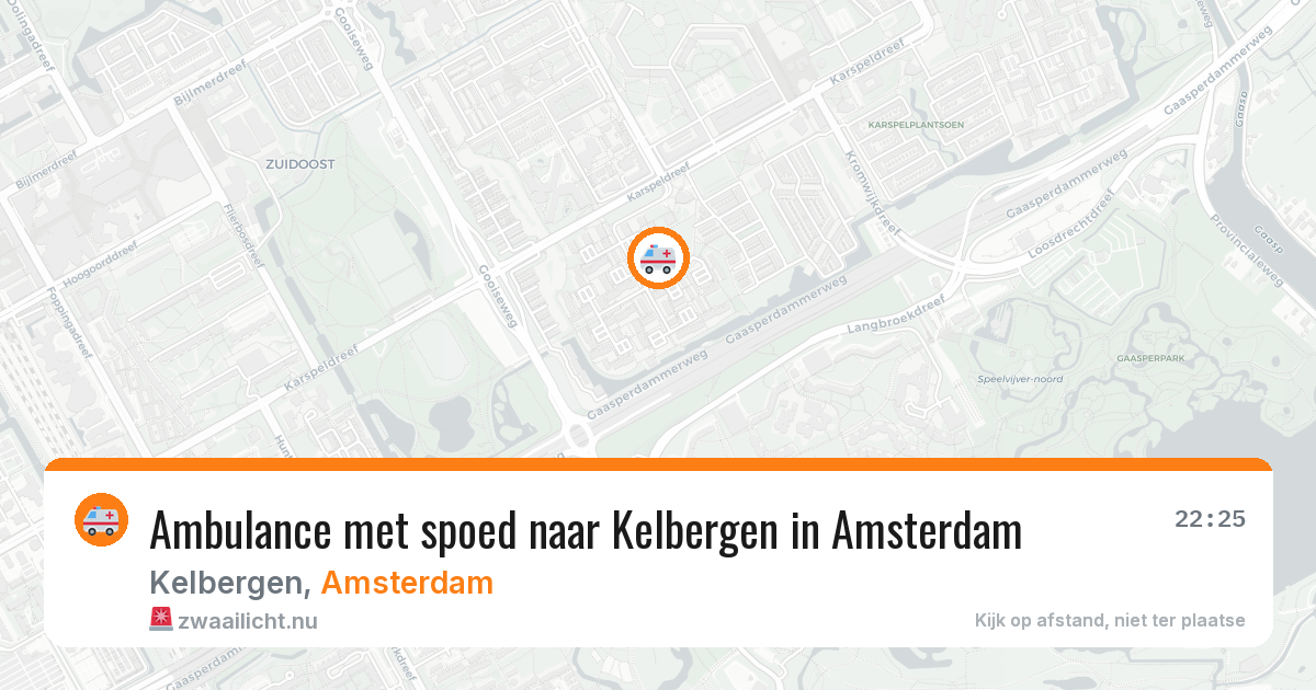 Ambulance met spoed naar Kelbergen in Amsterdam — 29 mrt 2026
