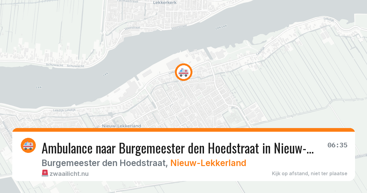 Ambulance naar Burgemeester den Hoedstraat in Nieuw-Lekkerland — 19 mei 2026