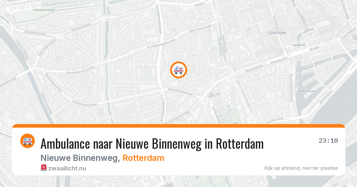 Ambulance naar Nieuwe Binnenweg in Rotterdam — 5 apr 2026