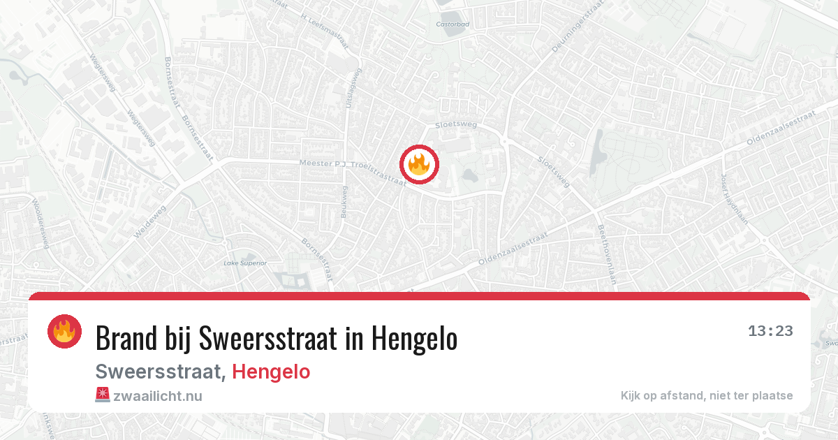 Brand bij Sweersstraat in Hengelo — 24 mei 2026