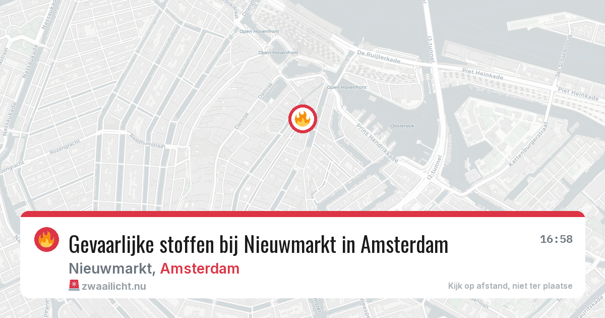 Gevaarlijke stoffen bij Nieuwmarkt in Amsterdam — 10 jul 2026