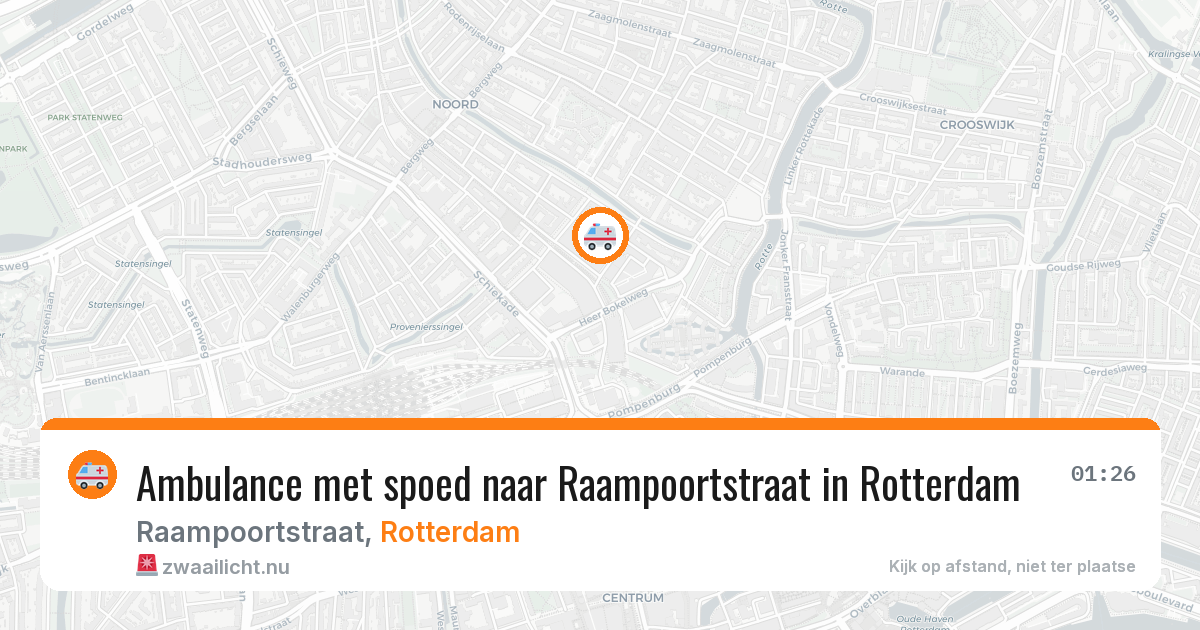 Ambulance met spoed naar Raampoortstraat in Rotterdam — 12 mrt 2026