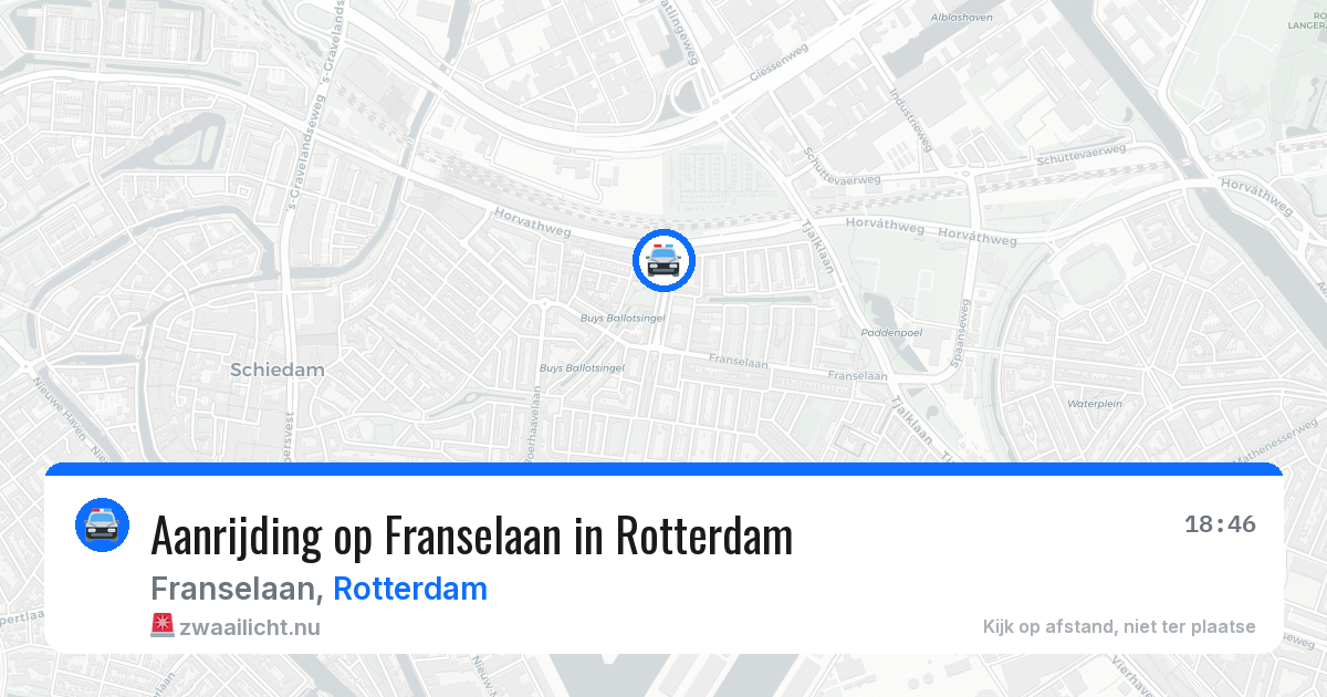 Aanrijding op Franselaan in Rotterdam — 16 jul 2026