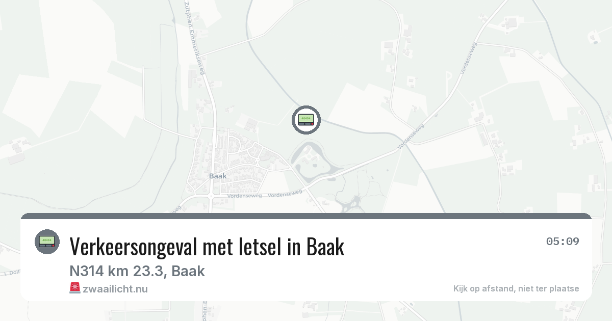 Verkeersongeval met letsel in Baak — 10 mrt 2026