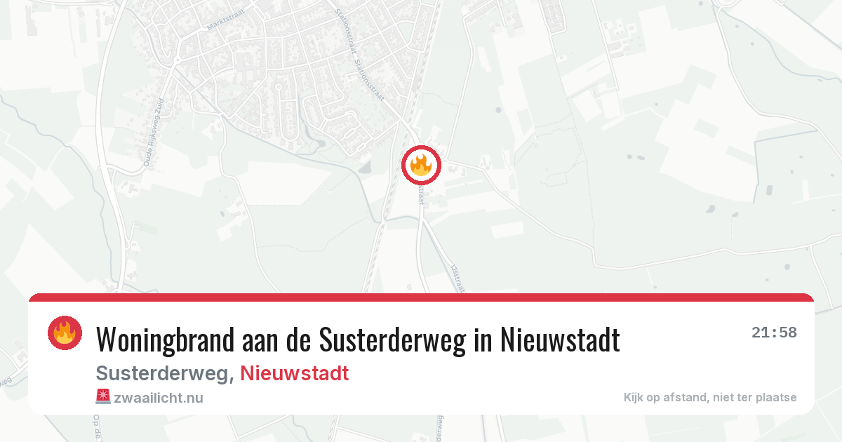 Woningbrand aan de Susterderweg in Nieuwstadt — 18 mrt 2026