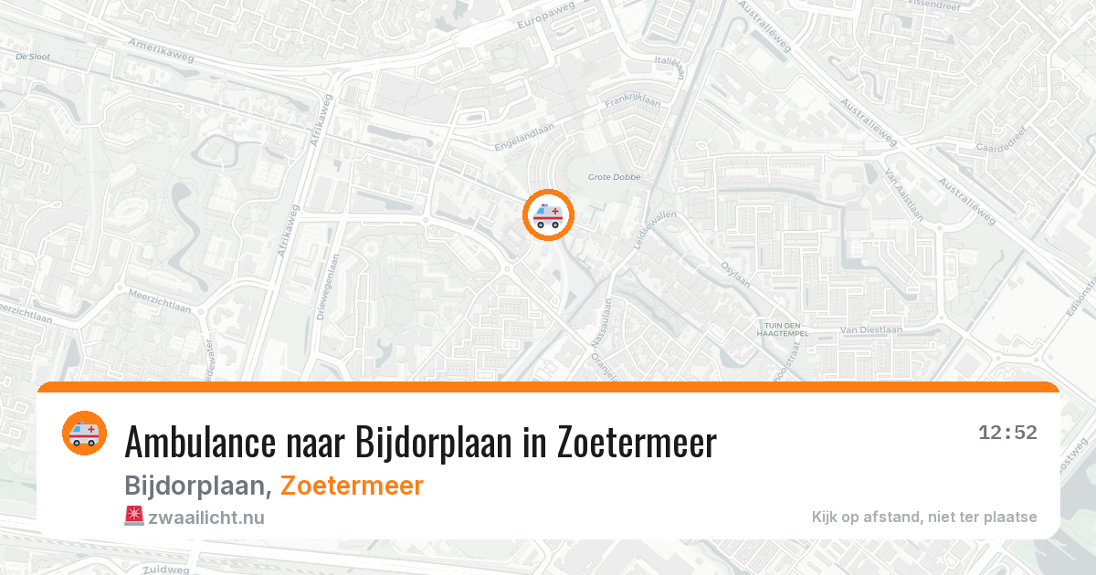 Ambulance naar Bijdorplaan in Zoetermeer — 24 jul 2026