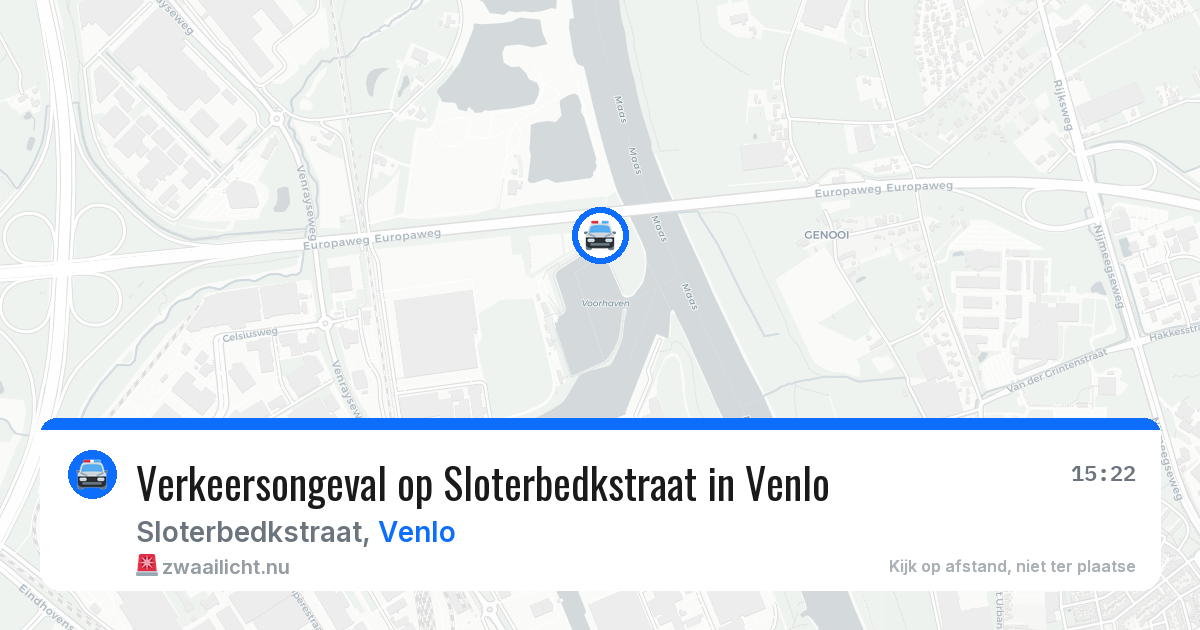 Verkeersongeval op Sloterbedkstraat in Venlo — 4 jul 2026