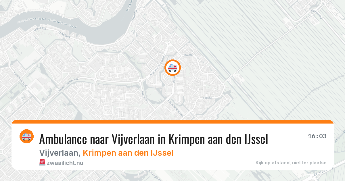 Ambulance naar Vijverlaan in Krimpen aan den IJssel — 13 jul 2026