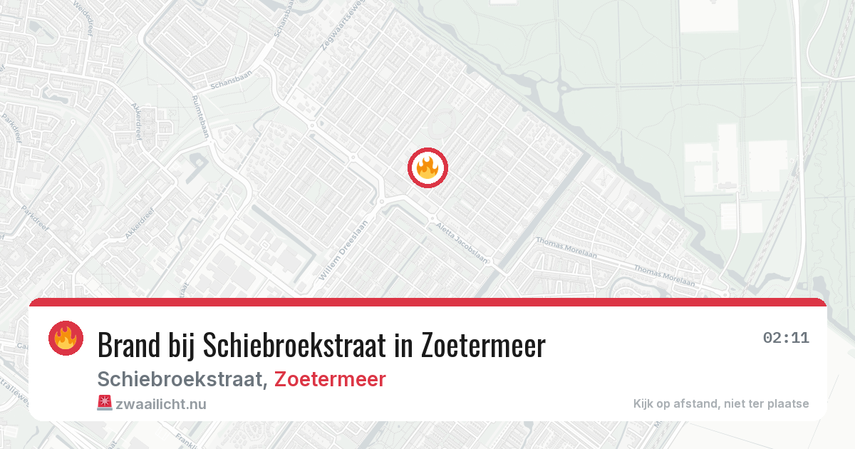 Brand bij Schiebroekstraat in Zoetermeer — 24 mei 2026