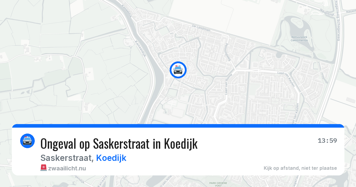 Ongeval op Saskerstraat in Koedijk — 26 jul 2026