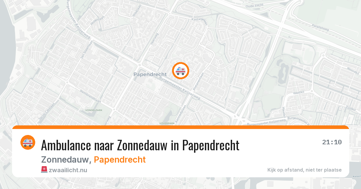 Ambulance naar Zonnedauw in Papendrecht — 21 mrt 2026