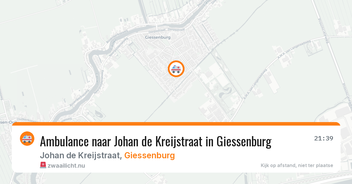 Ambulance naar Johan de Kreijstraat in Giessenburg — 12 jul 2026