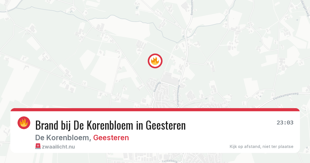 Brand bij De Korenbloem in Geesteren — 24 mei 2026
