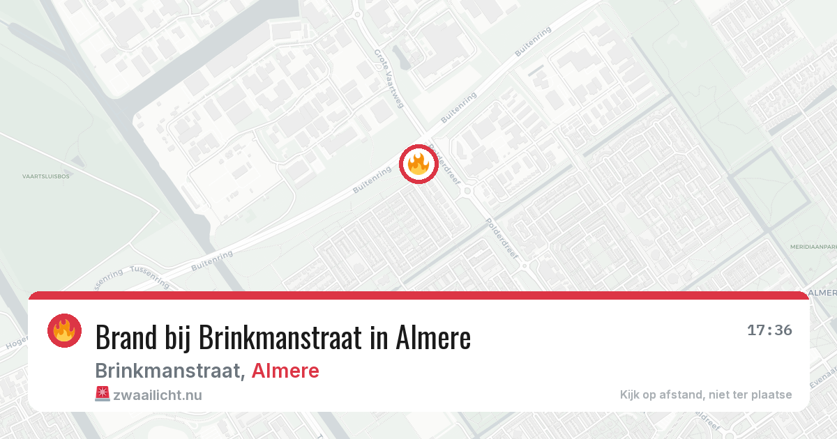 Brand bij Brinkmanstraat in Almere — 1 apr 2026
