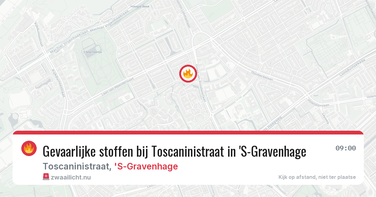 Gevaarlijke stoffen bij Toscaninistraat in 'S-Gravenhage — 22 jul 2026