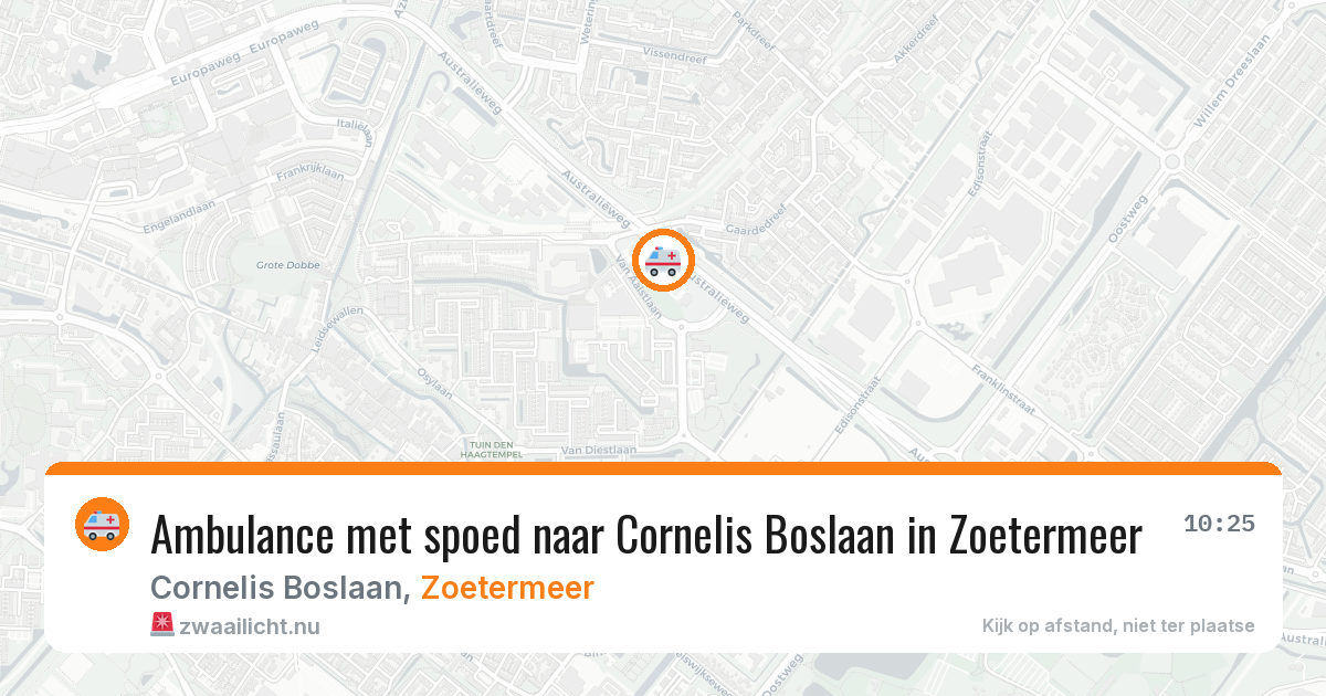 Ambulance met spoed naar Cornelis Boslaan in Zoetermeer — 23 jul 2026