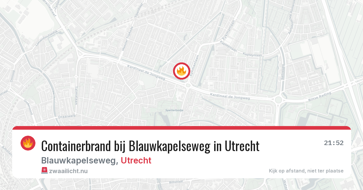 Containerbrand bij Blauwkapelseweg in Utrecht — 26 mei 2026