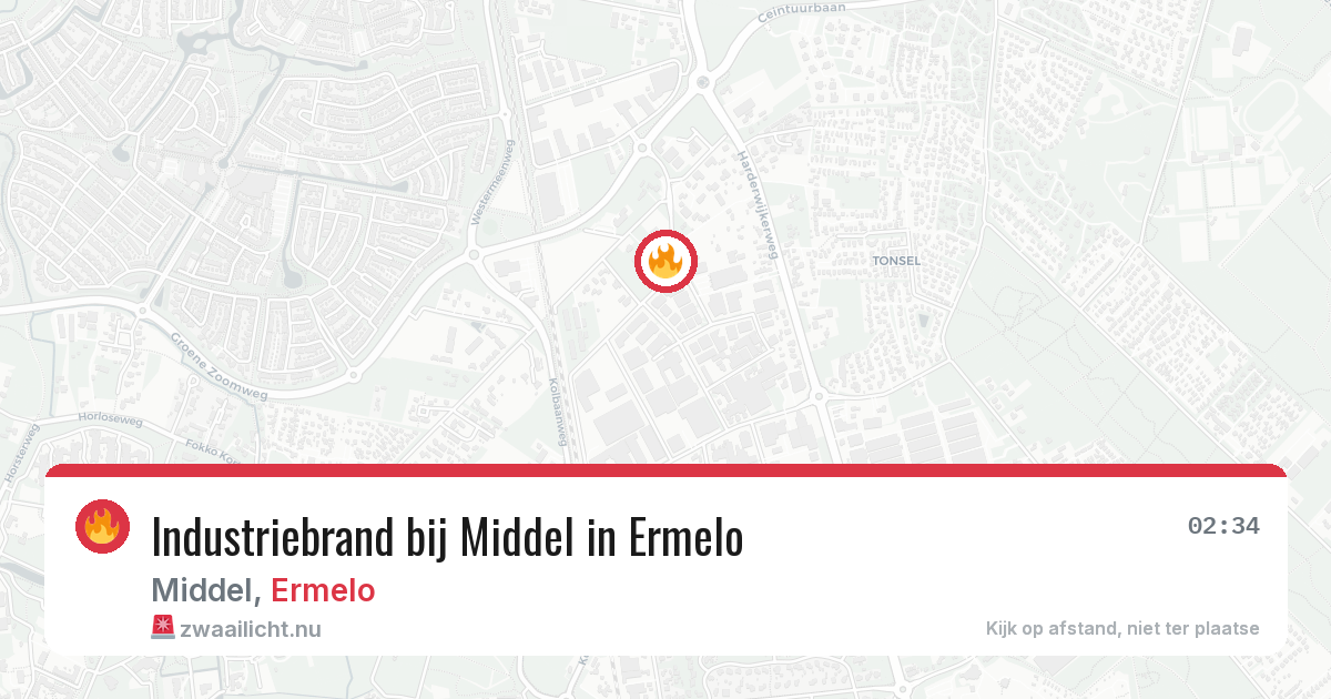 Industriebrand bij Middel in Ermelo — 2 mei 2026