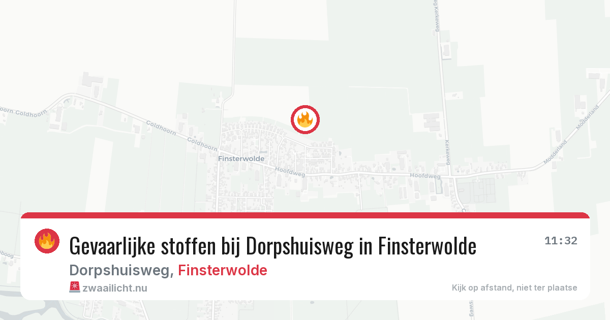 Gevaarlijke stoffen bij Dorpshuisweg in Finsterwolde — 1 apr 2026