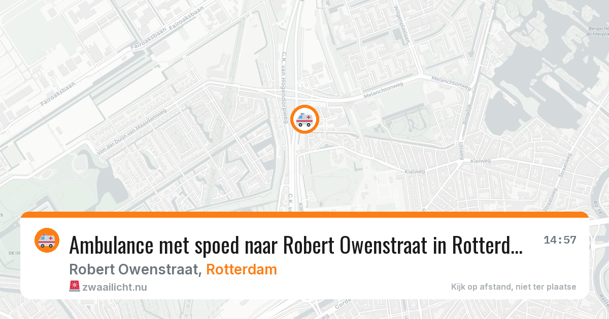 Ambulance met spoed naar Robert Owenstraat in Rotterdam — 20 mei 2026