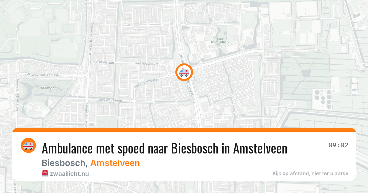 Ambulance met spoed naar Biesbosch in Amstelveen — 19 mei 2026
