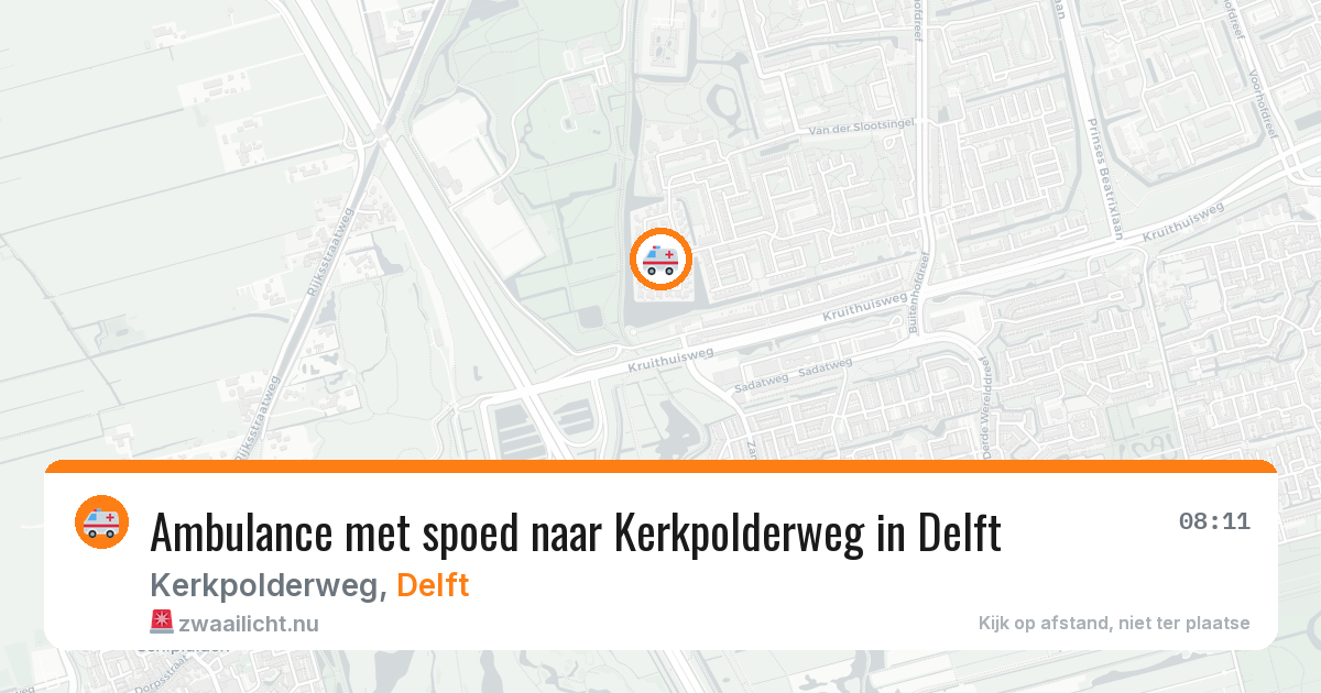 Ambulance met spoed naar Kerkpolderweg in Delft — 10 feb 2026