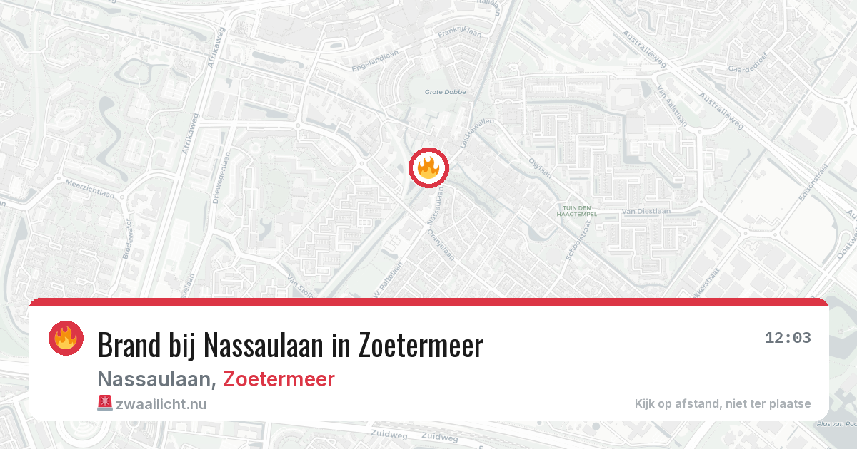 Brand bij Nassaulaan in Zoetermeer — 27 apr 2026