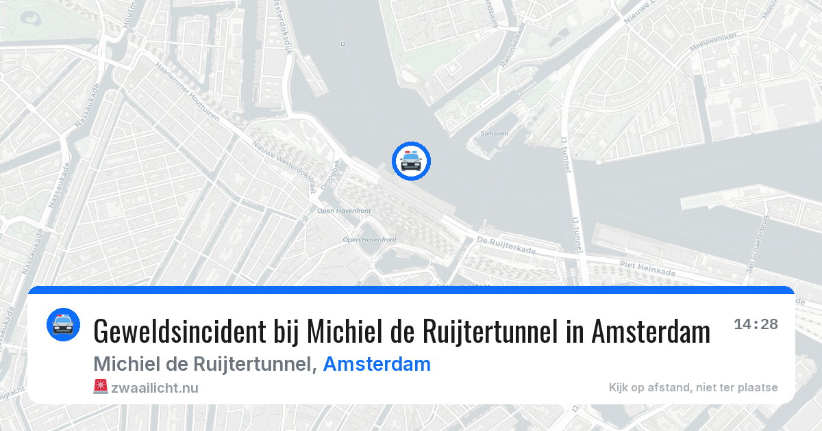 Geweldsincident bij Michiel de Ruijtertunnel in Amsterdam — 24 mrt 2026