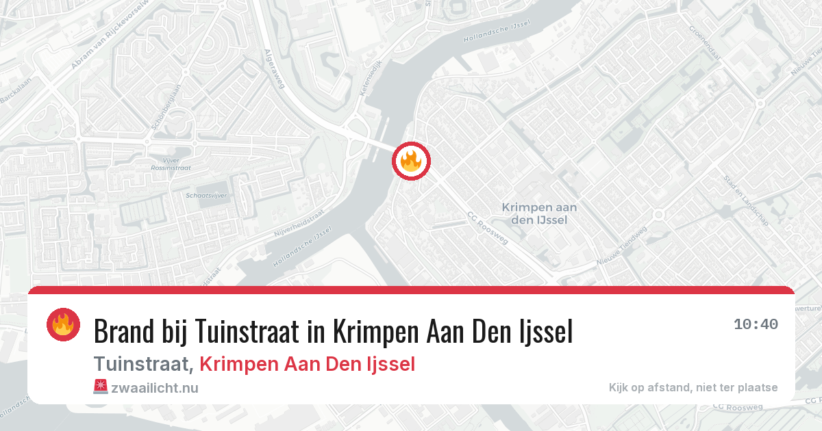 Brand bij Tuinstraat in Krimpen Aan Den Ijssel — 29 mei 2026