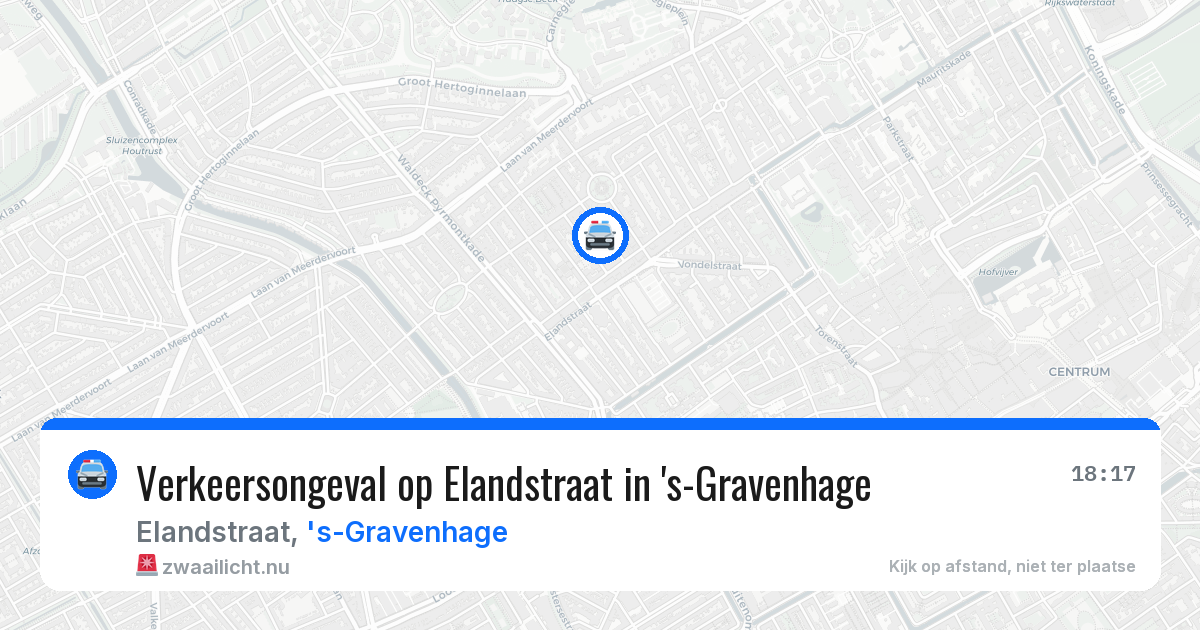 Verkeersongeval op Elandstraat in 's-Gravenhage — 20 mrt 2026