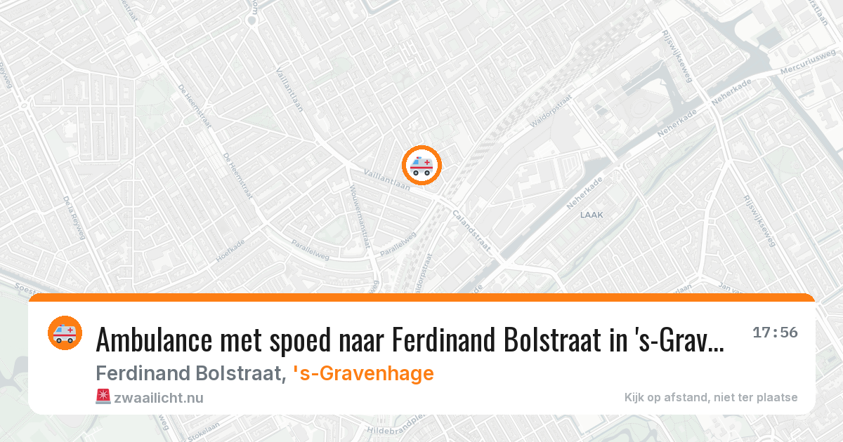 Ambulance met spoed naar Ferdinand Bolstraat in 's-Gravenhage — 24 jul 2026