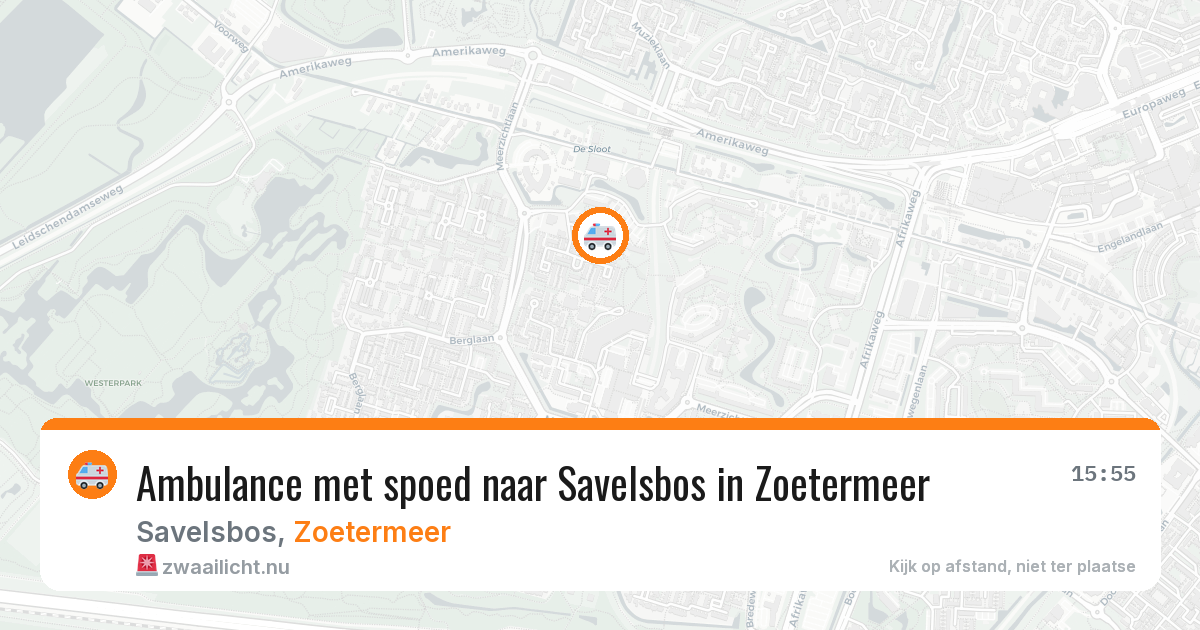 Ambulance met spoed naar Savelsbos in Zoetermeer — 18 mei 2026