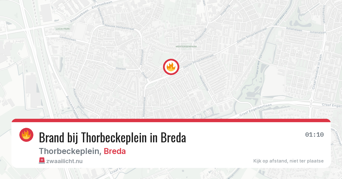 Brand bij Thorbeckeplein in Breda — 11 jul 2026