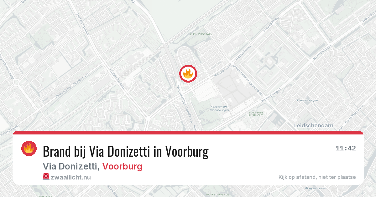 Brand bij Via Donizetti in Voorburg — 13 jul 2026
