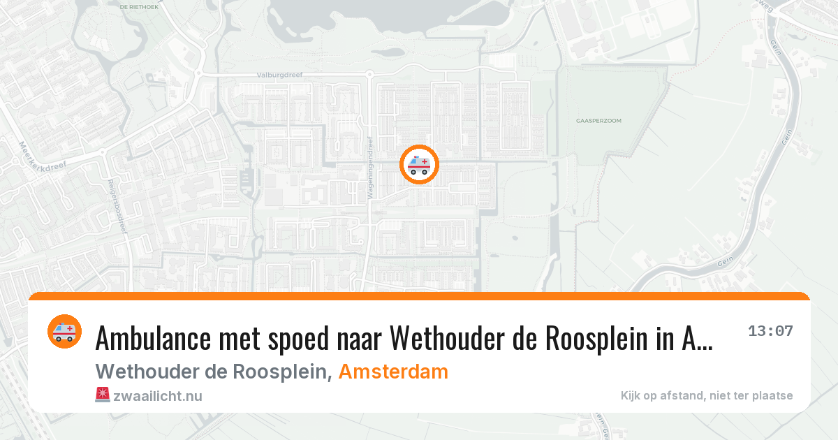 Ambulance met spoed naar Wethouder de Roosplein in Amsterdam — 19 mei 2026