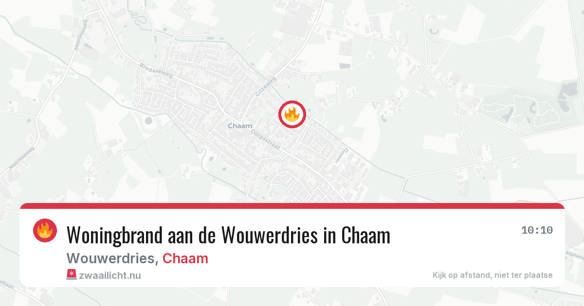 Woningbrand aan de Wouwerdries in Chaam — 6 jun 2026
