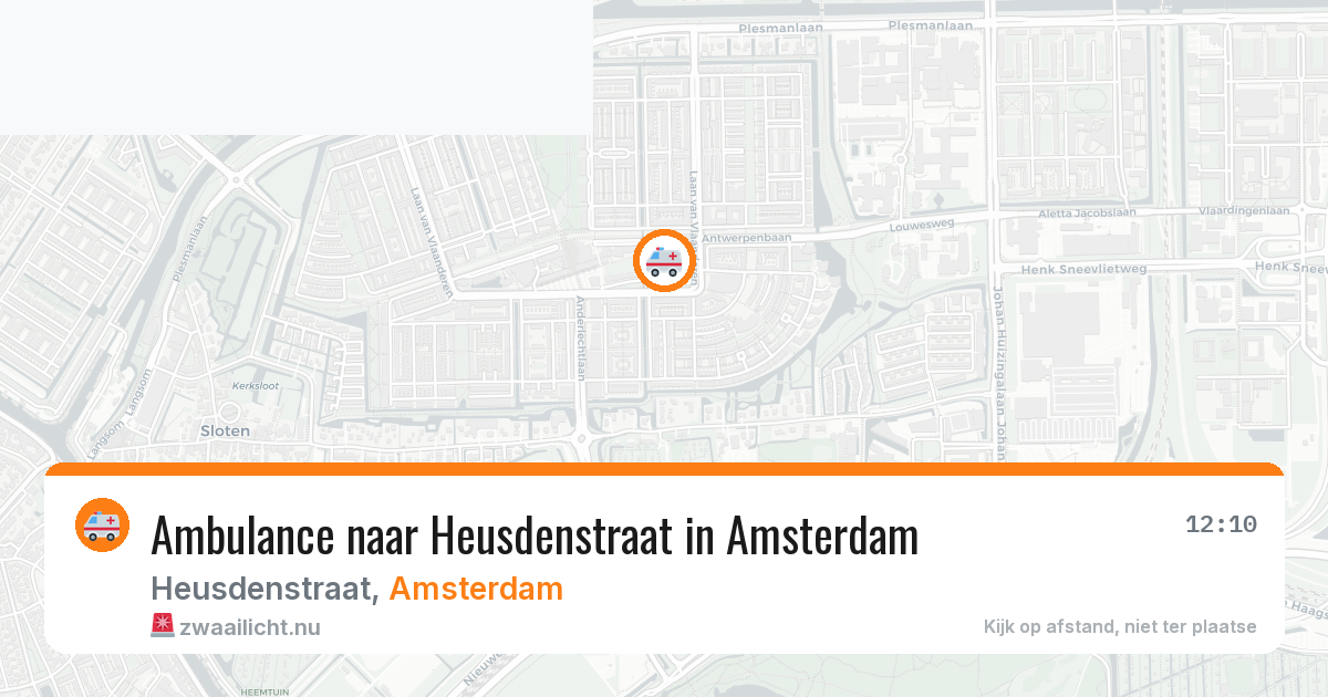 Ambulance naar Heusdenstraat in Amsterdam — 10 jul 2026