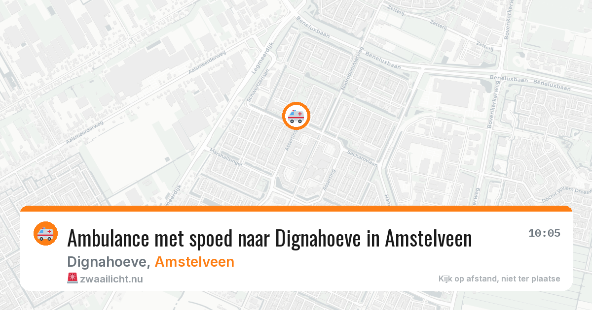 Ambulance met spoed naar Dignahoeve in Amstelveen — 20 jul 2026