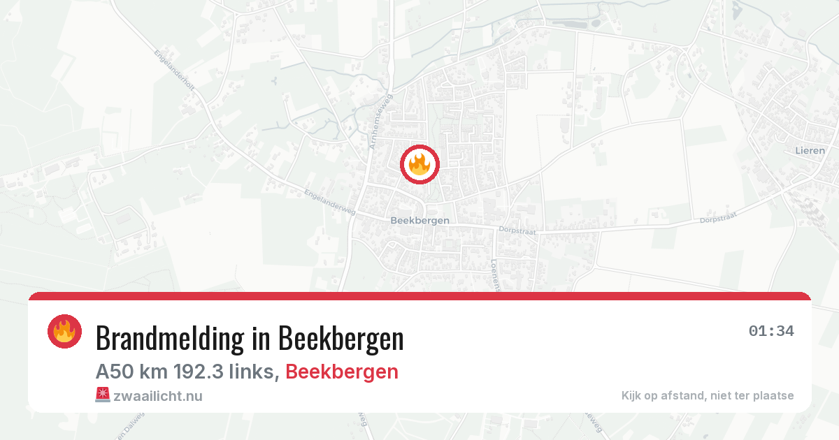Brandmelding in Beekbergen — 18 mei 2026