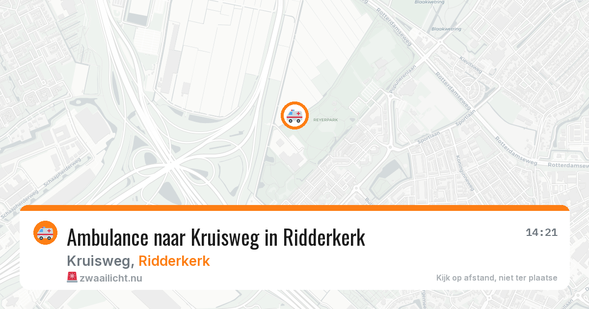 Ambulance naar Kruisweg in Ridderkerk — 3 mei 2026