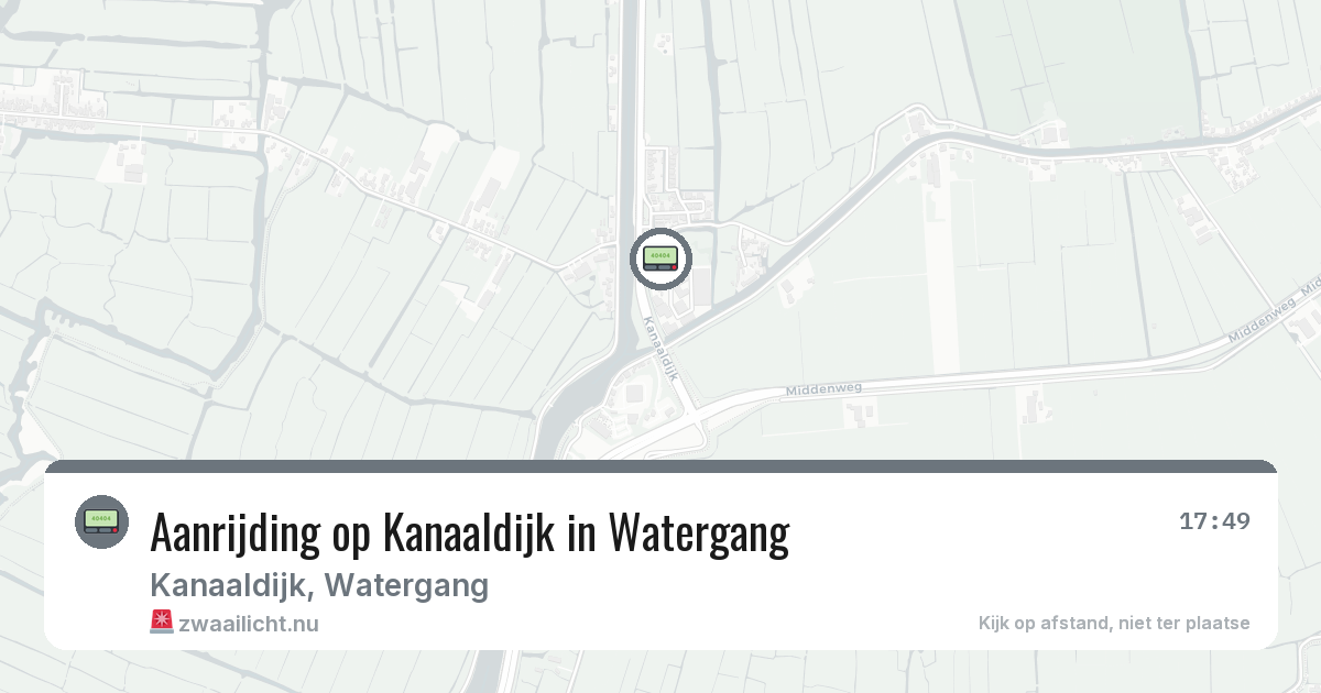 Aanrijding op Kanaaldijk in Watergang — 11 mrt 2026