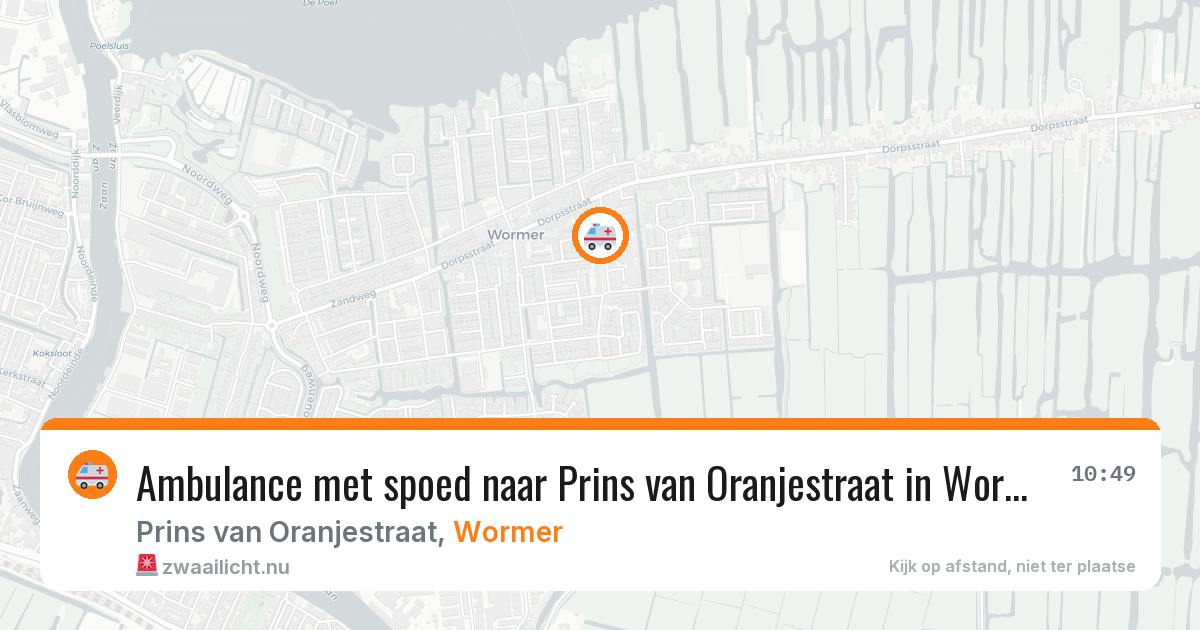 Ambulance met spoed naar Prins van Oranjestraat in Wormer — 22 jul 2026